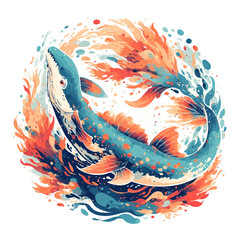 Fototapeta premium Monster Fish Design Very Cool
