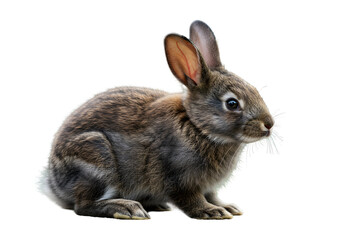 Obraz premium Adorable Young Rabbit on a White Background