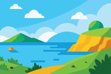 Obraz premium summer landscape with mountains