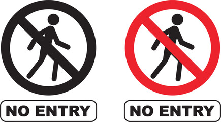 no entry, prohibition, forbidden, access denied, restricted area, warning, caution, safety, security, symbol, icon, sign, traffic sign, pedestrian, walking person, silhouette, circle, red circle, blac