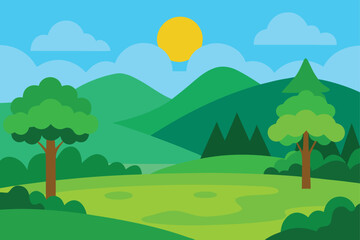 Obraz premium summer landscape with trees