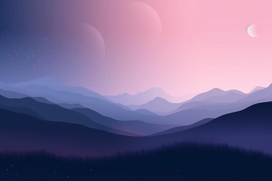 sunset in mountains