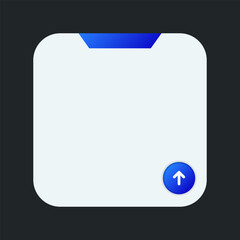 Minimalist Square UI Frame with Upload Arrow Button