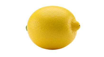 A single bright yellow lemon on a white background