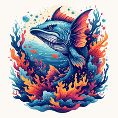 Fototapeta premium Monster Fish Design Very Cool