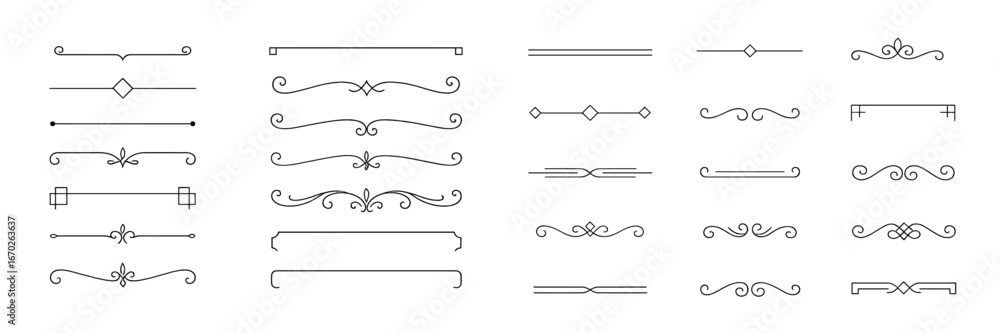 Poster elegant collection of decorative borders and dividers suitable for various design projects
