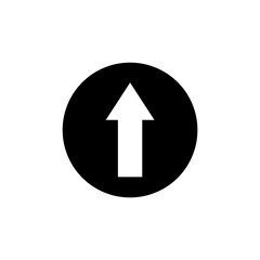 Upward direction arrow inside a black circle icon