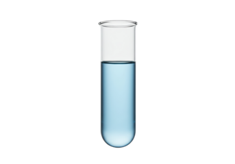 Isolated test tube containing blue chemical liquid in a laboratory setting for science study