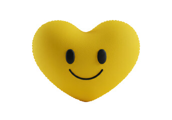 Isolated emoji heart with happy face, bright, cheerful, friendly and positive