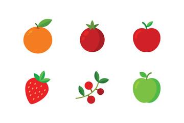 Collection of fruits bundle vector illustration