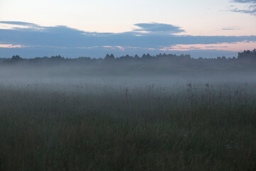 Ukraine Sumy region. Cool summer evening