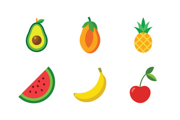 Set of fruits bundle vector illustration