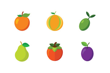 Collection of fruits bundle vector illustration