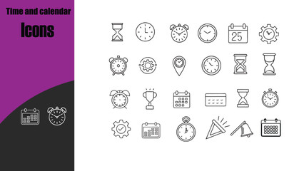 Time and calendar Icons 