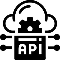 Modern cloud api icon for technology and data services