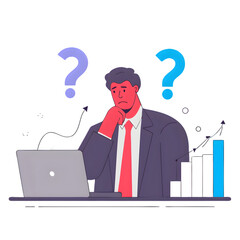 Obraz premium business man with question mark