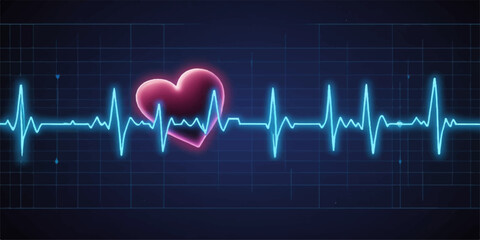 A blue cardiogram line charts a vibrant heartbeat, creating a pulse of life on a medical monitor