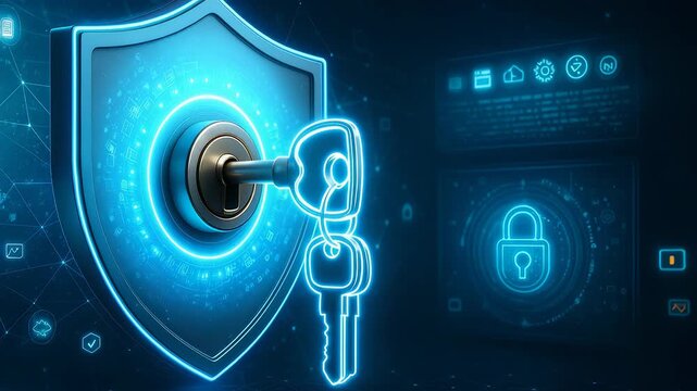 Shield Key Lock Security Technology Protection Access Defense Privacy