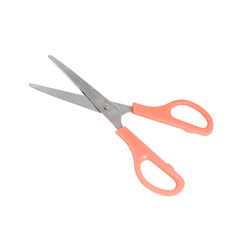 Open Orange Scissors on a Transparent Background.