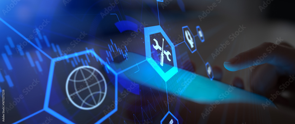 Poster technical support and customer service tools in digital network interface.