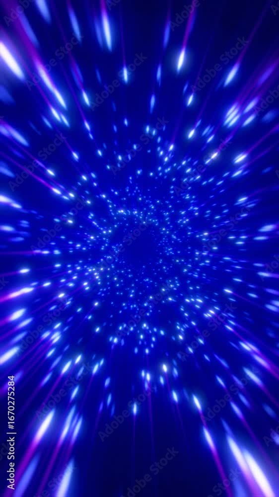 Poster explore a captivating visual journey through swirling light patterns and vibrant colors in a deep bl