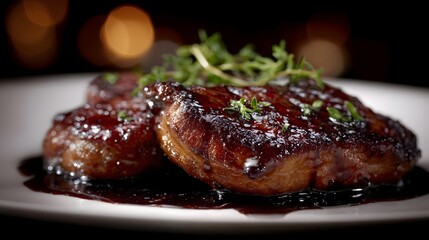 Seared duck foie gras with a balsamic glaze