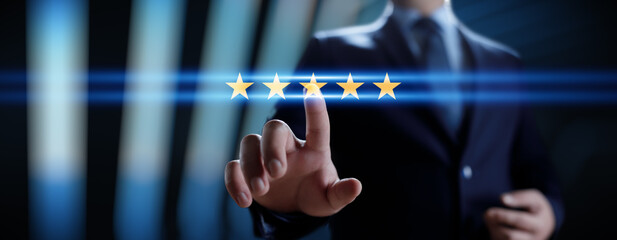 Customer Satisfaction and Quality Rating with Five-Star Service and Business Excellence.