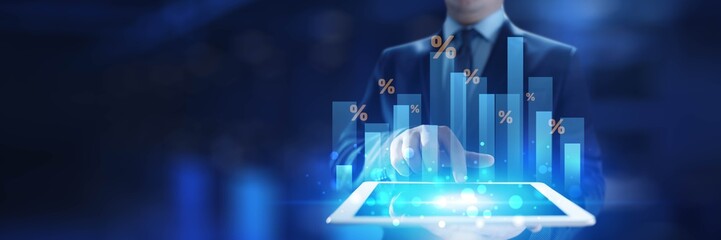 Economic Growth and Percentile Data Visualization Business and Finance concept.