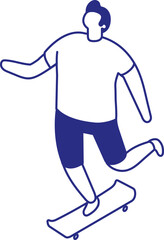 Fototapeta premium Vector Illustration of Skateboarder Skateboarding isometric chararcter isolated on white background