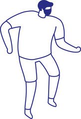 Silhouette Illustration of Man Dancing isometric chararcter isolated on white background