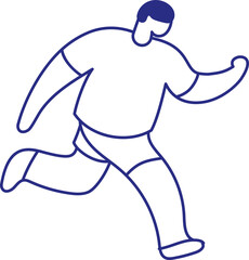 Illustration of Athlete Running for Sport and Fitness isometric chararcter isolated on white background