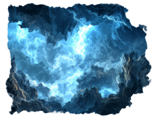 Thunder lightning frame png transparent, abstract scifi thunderstorm art frame clipar