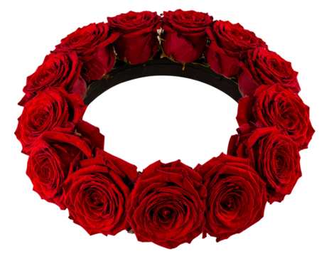 crown of red roses isolated on transparent background. AI generate image. high resolu - Powered by Adobe