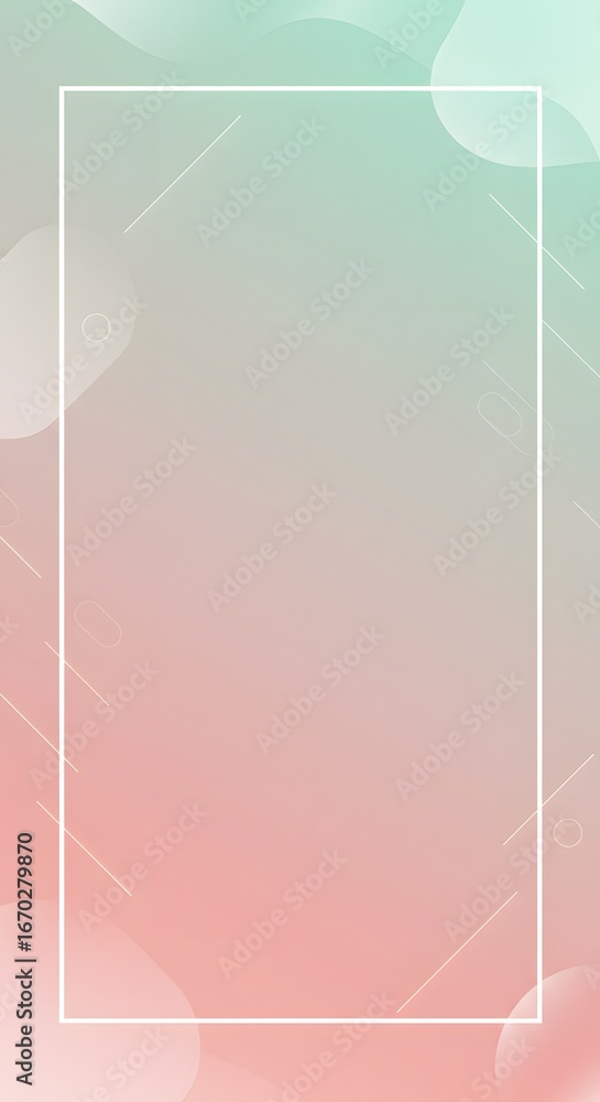 Aufkleber abstract gradient background with pastel colors, featuring blurred shapes and a white rectangular fr