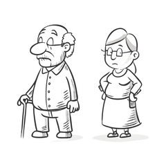 illustration of a boy and woman