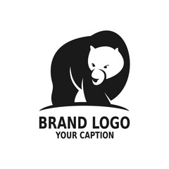 modern cute bear silhouette logo