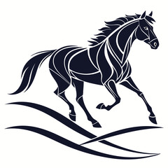 horse silhouette isolated on white