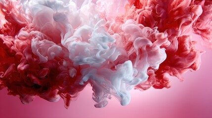 An intriguing abstract image featuring swirling red and white hues, embodying emotion and fluidity, showcasing the beauty of artistic expression through color.