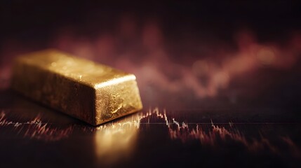 Gold bar with digital graph overlay investment technology theme
