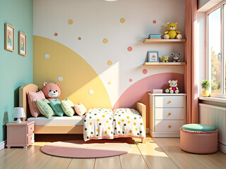 Cartoon style children's room
