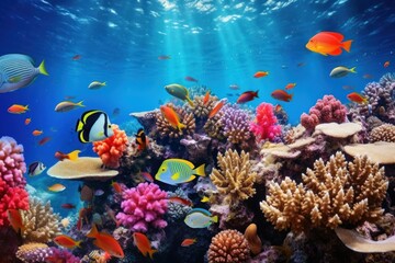 Obraz premium Sea underwater fishes aquarium nature ocean.