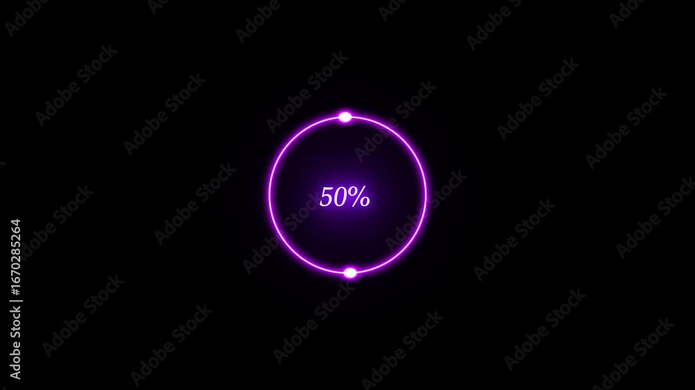 Aufkleber abstract neon circle loading icon animation beautiful color from 0-100% and creating a stunning 4k v