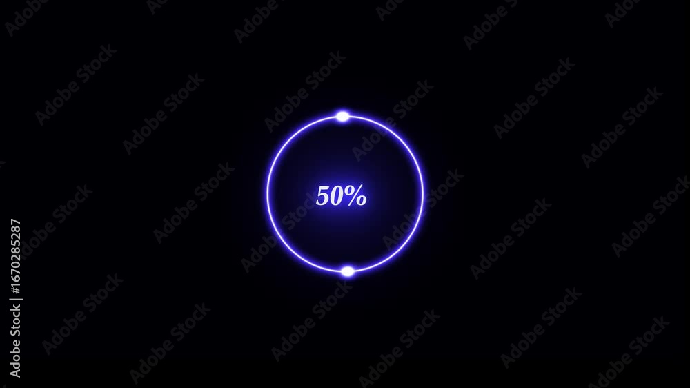 Aufkleber abstract neon circle loading icon animation beautiful color from 0-100% and creating a stunning 4k v