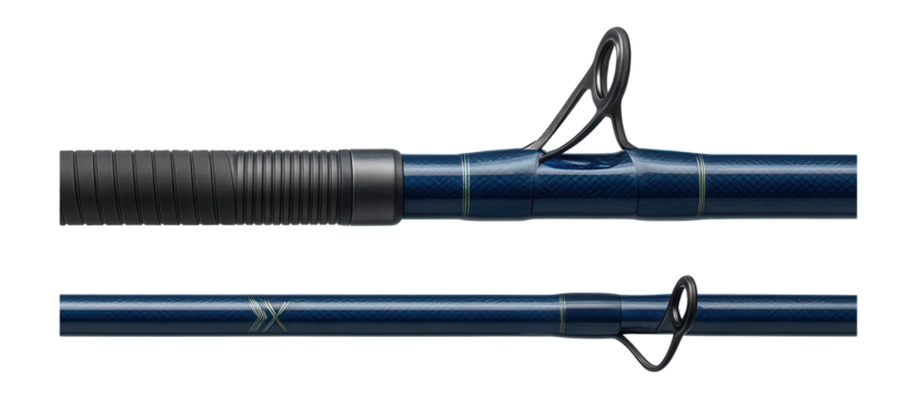 Saltwater boat rod with dual-layer carbon construction for increased durability