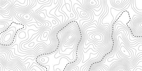The stylized height of the topographic map contour in lines and contours isolated on transparent. Black and white lines seamless Topographic map patterns, topography line map. Vintage outdoors style. 