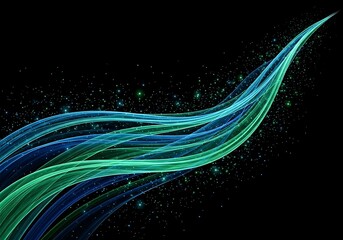 Abstract teal and aqua stream design