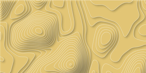 paper cut 3d render topography abstract, beautiful yellow Background. geometric map relief texture with curved layers and shadow. Realistic papercut decoration textured with wavy vector design.