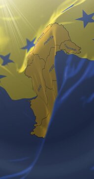 Herrera Province Flag, Panama. Loop. 4K Vertical
