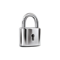 Naklejka premium Protect your data with this shiny chrome padlock for ultimate security and peace of mind now
