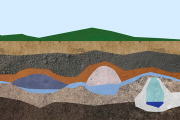 Scheme, of underground location of oil and gas deposits